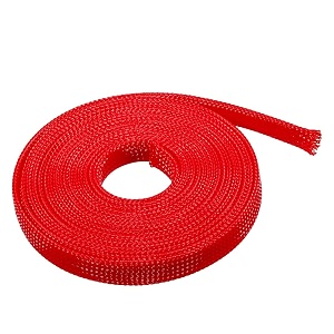 uxcell 164ft 8mm pet expandable braided sleeving red 5m cable management sleeve cord organizer for wrap protect cables