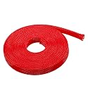 uxcell 16.4ft 8mm PET Expandable Braided Sleeving Red 5m Cable Management Sleeve Cord Organizer for Wrap Protect Cables