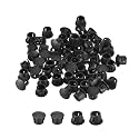 uxcell 16/5" Plastic Hole Plugs, 66Pcs Flush Type Panel Round Snap in Fastener Knockout Locking Plugs for Furniture Insert End Caps Panels, Black