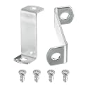 uxcell 20 Pcs 1 1/4" Offset Canvas Clips, Picture Framing Mirror Clips Z Shape Canvas Painting Mounting Clips with 2 Mounting Holes with Screws, Silver