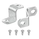 uxcell 20 Pcs 1/2" Offset Canvas Clips, Picture Framing Mirror Clips Z Shape Canvas Painting Mounting Clips with 2 Mounting Holes with Screws, Silver