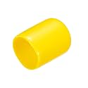 uxcell 20pcs Rubber End Caps 15mm ID Vinyl PVC Round Tube Bolt Cap Cover Screw Thread Protectors Yellow