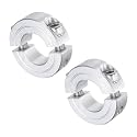uxcell 2pcs Double Split Clamp-On Shaft Collar 3/4" Shaft, Aluminum Alloy