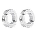 uxcell 2Pcs Double Split Clamp-On Shaft Collar 1-1/8" Bore, Aluminum Alloy