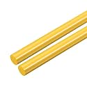 uxcell 2pcs Plastic Round Rod 3/8 Inch Dia 20 Inch Length Yellow (POM) Polyoxymethylene Rods Engineering Plastic Round Bars(10mm)