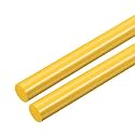 uxcell 2pcs Plastic Round Rod 5/8 Inch Dia 20 Inch Length Yellow (POM) Polyoxymethylene Rods Engineering Plastic Round Bars(15mm)