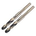 uxcell 2pcs Reduced Shank Twist Drill Bits 13mm Black Nitride & Gold Titanium Coated High Speed Steel 4341 with 10mm Shank for Stainless Steel Alloy Metal Plastic Wood