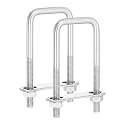 uxcell 2Sets 304 Stainless Steel Square U-Bolts, 1.65" (42mm) Inner Width 3.94" (100mm) Length M8 with Nuts, Frame Plate, Gasket for Automobiles Trailer, Ski Boat, Fishing Boat, Pipelines