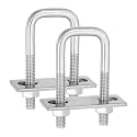uxcell 2Sets 304 Stainless Steel Square U-Bolts, 0.98" (25mm) Inner Width 2.95" (75mm) Length M8 with Nuts, Frame Plate, Gasket for Automobiles Trailer, Ski Boat, Fishing Boat, Pipelines