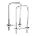 uxcell 2Sets 304 Stainless Steel Square U-Bolts, 1.65" (42mm) Inner Width 4.72" (120mm) Length M8 with Nuts, Frame Plate, Gasket for Automobiles Trailer, Ski Boat, Fishing Boat, Pipelines