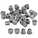 uxcell 3/8" Plastic Hole Plugs, 66Pcs Flush Type Panel Round Snap in Fastener Knockout Locking Plugs for Furniture Insert End Caps Panels, Gray
