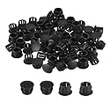 uxcell 3/8" Plastic Hole Plugs, 66Pcs Flush Type Panel Round Snap in Fastener Knockout Locking Plugs for Furniture Insert End Caps Panels, Black