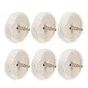 uxcell 3-Inch Buffing Polishing Pad Wheel Cotton with 1/4-inch Handle for Manifold Aluminum Stainless Steel Chrome 6 Pcs