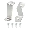 uxcell 30 Pcs 1 1/4" Offset Canvas Clips, Picture Framing Mirror Clips Z Shape Canvas Painting Mounting Clips with 2 Mounting Hole with Screws, Silver