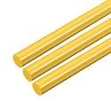 uxcell 3pcs Plastic Round Rod 3/8 Inch Dia 20 Inch Length Yellow (POM) Polyoxymethylene Rods Engineering Plastic Round Bars(10mm)