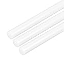 uxcell 3pcs Plastic Round Rod 3/8 Inch Dia 20 Inch Length White (POM) Polyoxymethylene Rods Engineering Plastic Round Bars(10mm)