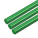 uxcell 3pcs Plastic Round Rod 5/8 Inch Dia 20 Inch Length Green (POM) Polyoxymethylene Rods Engineering Plastic Round Bars(15mm)
