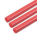 uxcell 3pcs Plastic Round Rod 5/8 Inch Dia 20 Inch Length Red (POM) Polyoxymethylene Rods Engineering Plastic Round Bars(15mm)