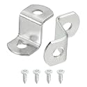 uxcell 40 Pcs 1/2" Offset Canvas Clips, Picture Framing Mirror Clips Z Shape Canvas Painting Mounting Clips with 2 Mounting Hole with Screws, Silver