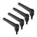 uxcell 4pcs Clamping Lever Handles, M5 x 16mm Black Oxide Carbon Steel Threaded Male Stud, Adjustable Handles Locking Quick Release Ratchet Push Button Bolt Knobs, Black