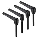 uxcell 4pcs Clamping Lever Handles, M6 x 50mm Black Oxide Carbon Steel Threaded Male Stud, Adjustable Handles Locking Quick Release Ratchet Push Button Bolt Knobs, Black