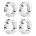 uxcell 4Pcs Double Split Clamp-On Shaft Collar 1-1/8" Bore, Aluminum Alloy
