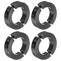 uxcell 4pcs Double Split Clamp-On Shaft Collar for 1-1/2" Shaft, Two-Piece Clamping Collar, 2-3/8" OD, 9/16" Thick, #45 Steel Axle Collar Clamp, Set Screw Style