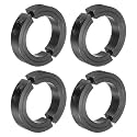 uxcell 4pcs Double Split Clamp-On Shaft Collar for 2" Shaft, Two-Piece Clamping Collar, 3" OD, 11/16" Thick, #45 Steel Axle Collar Clamp, Set Screw Style