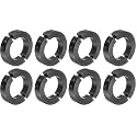 uxcell 4pcs Double Split Clamp-On Shaft Collar for 1-1/2" Shaft, Two-Piece Clamping Collar, 2-3/8" OD, 9/16" Thick, #45 Steel Axle Collar Clamp, Set Screw Style (Pack of 2)