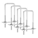 uxcell 4Sets 304 Stainless Steel Square U-Bolts, 2.05" (52mm) Inner Width 5.12" (130mm) Length M8 with Nuts, Frame Plate, Gasket for Automobiles Trailer, Ski Boat, Fishing Boat, Pipelines