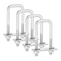 uxcell 4Sets 304 Stainless Steel Square U-Bolts, 1.37" (35mm) Inner Width 3.35" (85mm) Length M8 with Nuts, Frame Plate, Gasket for Automobiles Trailer, Ski Boat, Fishing Boat, Pipelines