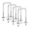 uxcell 4Sets 304 Stainless Steel Square U-Bolts, 1.65" (42mm) Inner Width 3.94" (100mm) Length M8 with Nuts, Frame Plate, Gasket for Automobiles Trailer, Ski Boat, Fishing Boat, Pipelines