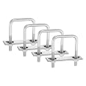 uxcell 4Sets 304 Stainless Steel Square U-Bolts, 2.05" (52mm) Inner Width 3.15" (80mm) Length M8 with Nuts, Frame Plate, Gasket for Automobiles Trailer, Ski Boat, Fishing Boat, Pipelines