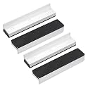 uxcell 5" Aluminum Vise Jaws with Magnetic, Rubber Pads Covers for Woodworking, DIY Making, Plumbing 2 Pair