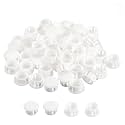 uxcell 5/8" Plastic Hole Plugs, 66Pcs Flush Type Panel Round Snap in Fastener Knockout Locking Plugs for Furniture Insert End Caps Panels, White