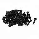 uxcell 50Pcs Black M3 X 16mm Alloy Steel Hex Socket Flat Head Countersunk Screws Bolts