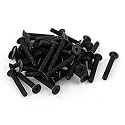 uxcell 50Pcs Black M3 x 20mm Alloy Steel Hex Socket Flat Head Countersunk Screws Bolts