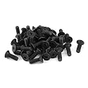 uxcell 50Pcs Black M4 x 12mm Alloy Steel Hex Socket Flat Head Countersunk Screws Bolts