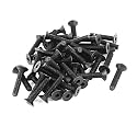 uxcell 50Pcs Black M4 x 20mm Alloy Steel Hex Socket Flat Head Countersunk Screws Bolts