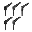 uxcell 5pcs Adjustable Clamping Lever Handle M8 x 40mm Metric Black Oxide Carbon Steel Male Threaded Stud Hand Knobs Ratchet Rotating Screw Handles Bolts with Locking Lever Black