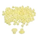 uxcell 600Pcs Screw Hole Plugs, 5mm(3/16") Dia Plastic Snap in Shelf Button Flush Type Caps for Furniture Cabinet Cupboard, Yellow