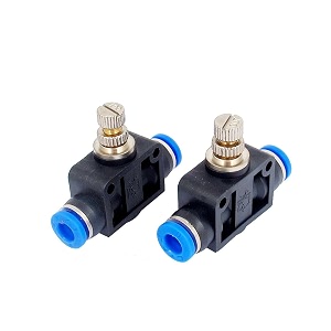 uxcell 6mm od tube flow speed control valve pneumatic push in fittings 2pcs