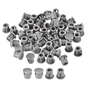 uxcell 7/32" Plastic Hole Plugs, 66Pcs Flush Type Panel Round Snap in Fastener Knockout Locking Plugs for Furniture Insert End Caps Panels, Gray
