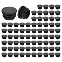 uxcell Round Plastic Plug,28mm(1.1") OD Furniture Leg Pipe Insert 76Pcs