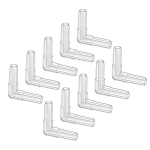 uxcell aquarium air valve connector plastic inline tubing l-shaped non-return valves for 4mm fish tank pond air line 20pcs