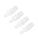uxcell Aquarium Air Valve Connector Straight Clear White Plastic Airline Tubing 8mm to 12mm 4Pcs