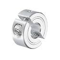 uxcell Double Split Clamp-On Shaft Collar 1/4" Bore, Aluminum Alloy