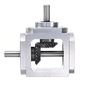 uxcell Gear Box 90 Degree Right Angle Bevel Gearbox 1:1 Single Output Shaft 1 Module 20 Teeth Bevel Gear Aluminum Frame Simple Mechanical DIY Module with 6mm Shaft