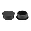 uxcell Hole Plugs Black Plastic 22mm(7/8-inch) Snap in Locking Hole Tube(21.5-22mm) Steel Furniture Fencing Post Pipe Insert End Caps for Fitness Equipment 50 Pcs
