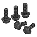 uxcell M10-1.5x25mm Hex Serrated Flange Bolts 10.9 Grade Carbon Steel Screws 5pcs
